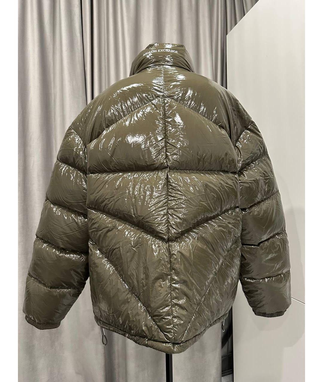 ARMANI EXCHANGE Зеленый полиамидовый пуховик, фото 2