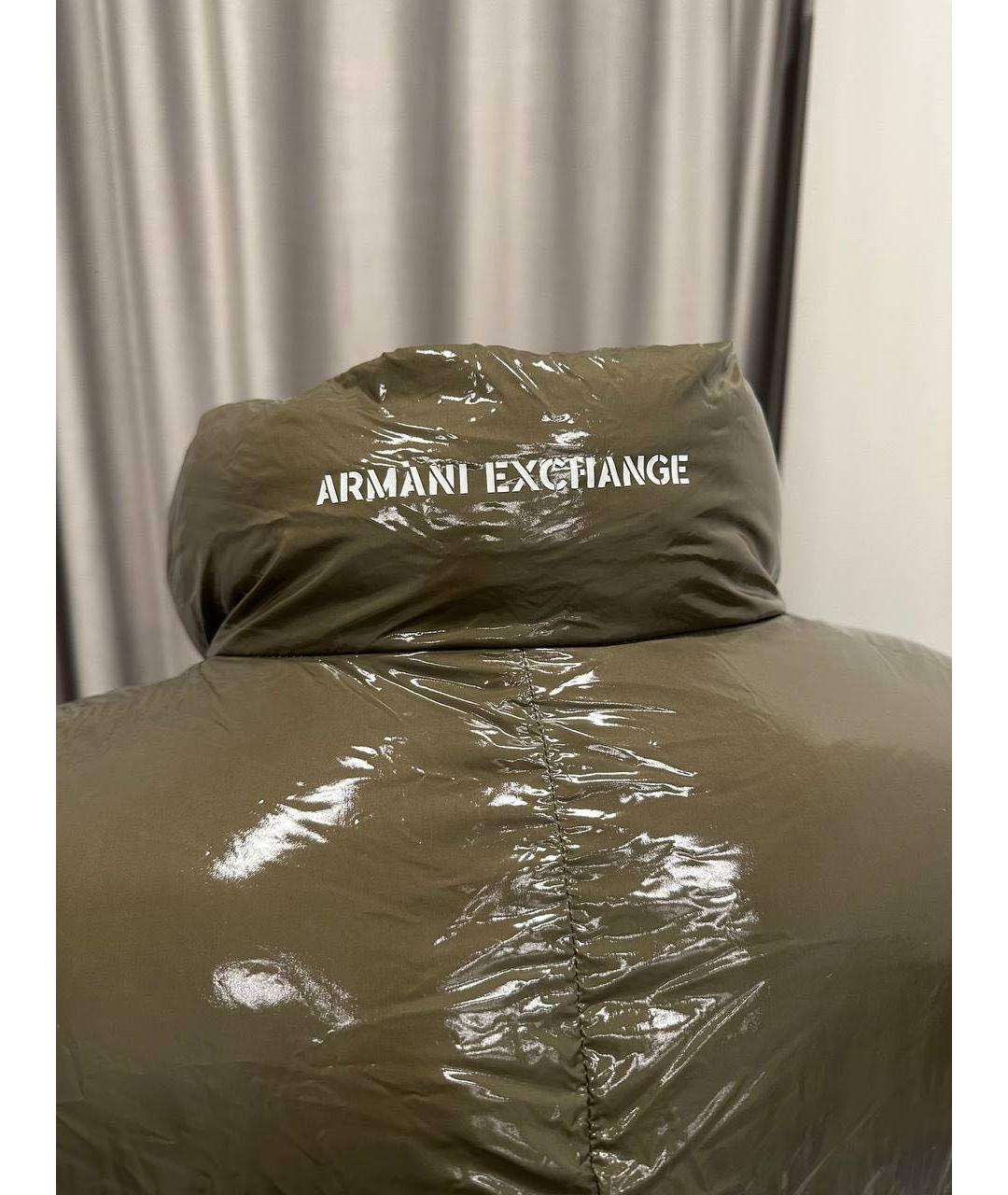 ARMANI EXCHANGE Зеленый полиамидовый пуховик, фото 4