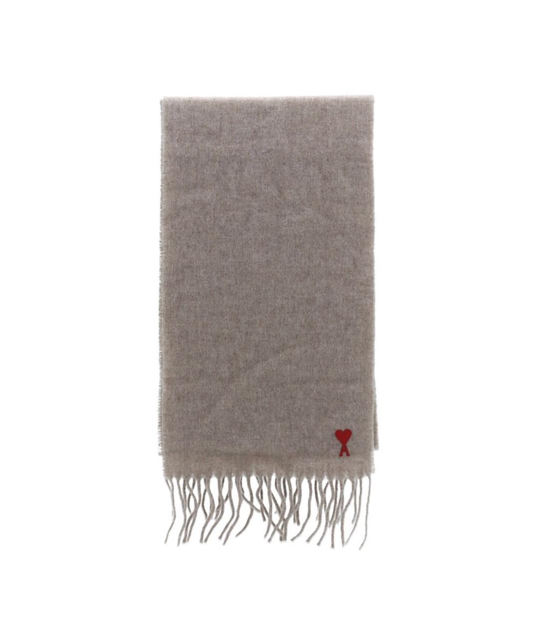 Ami Paris Бежевый шерстяной шарф, фото 1