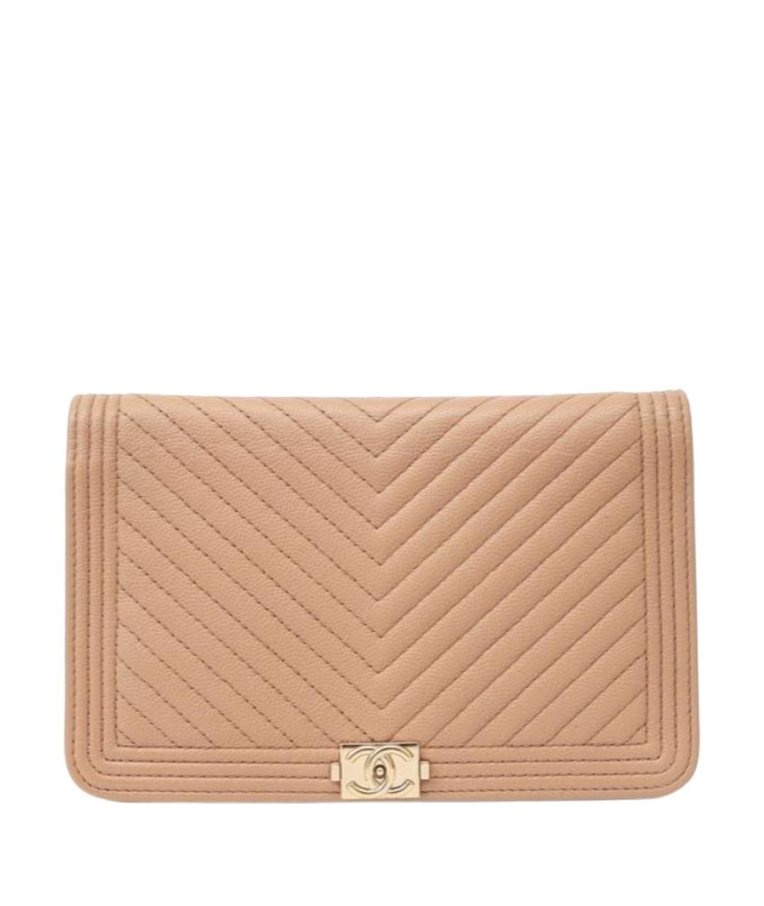 CHANEL Бежевая кожаная сумка через плечо, фото 1