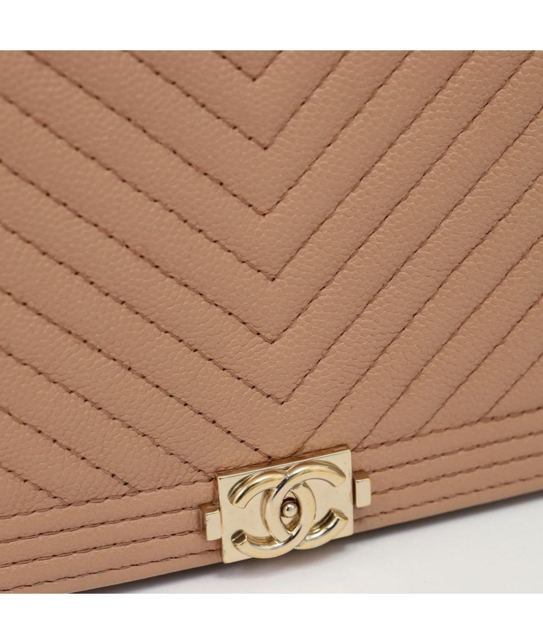 CHANEL Бежевая кожаная сумка через плечо, фото 7