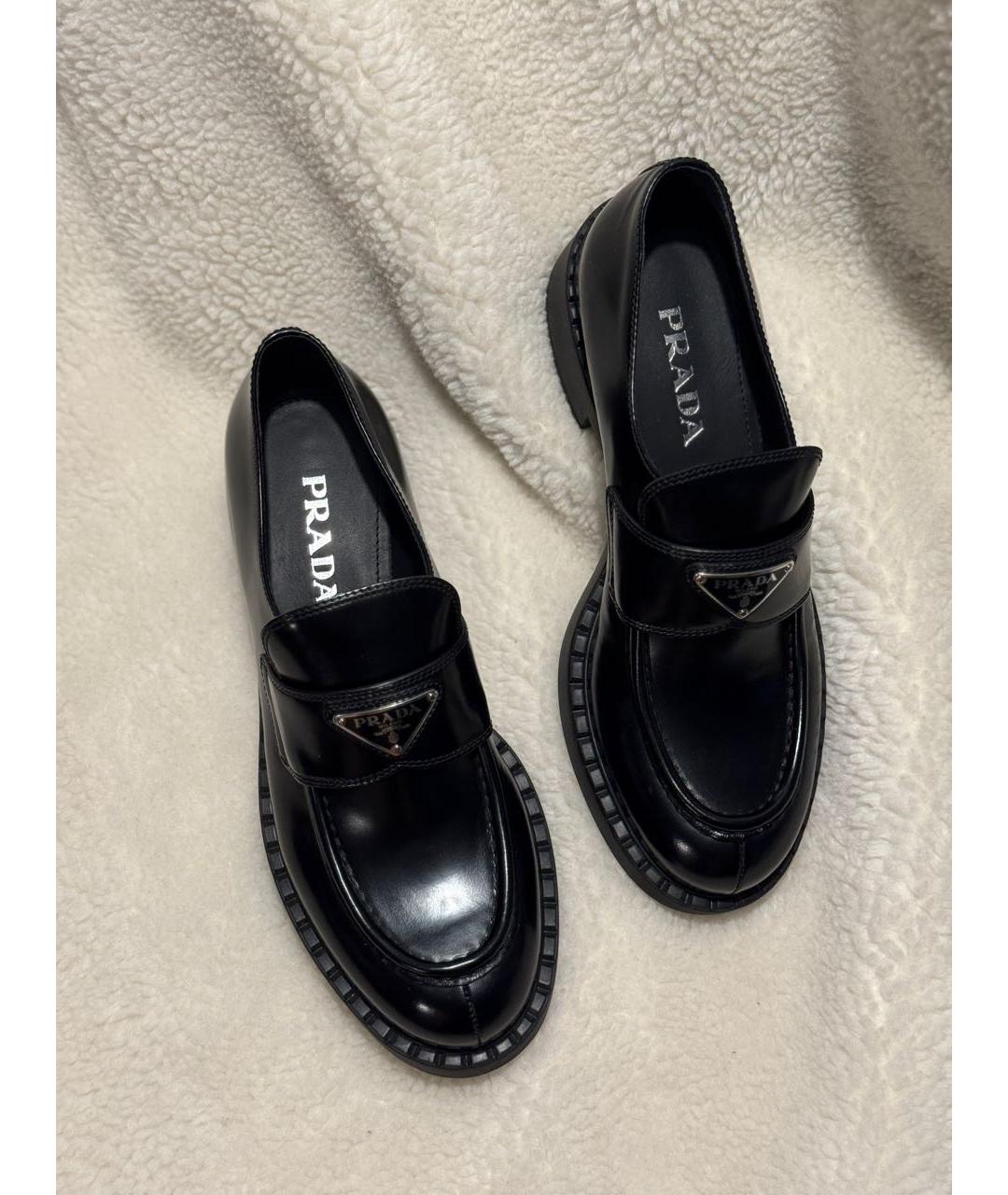 PRADA Черные кожаные лоферы, фото 3