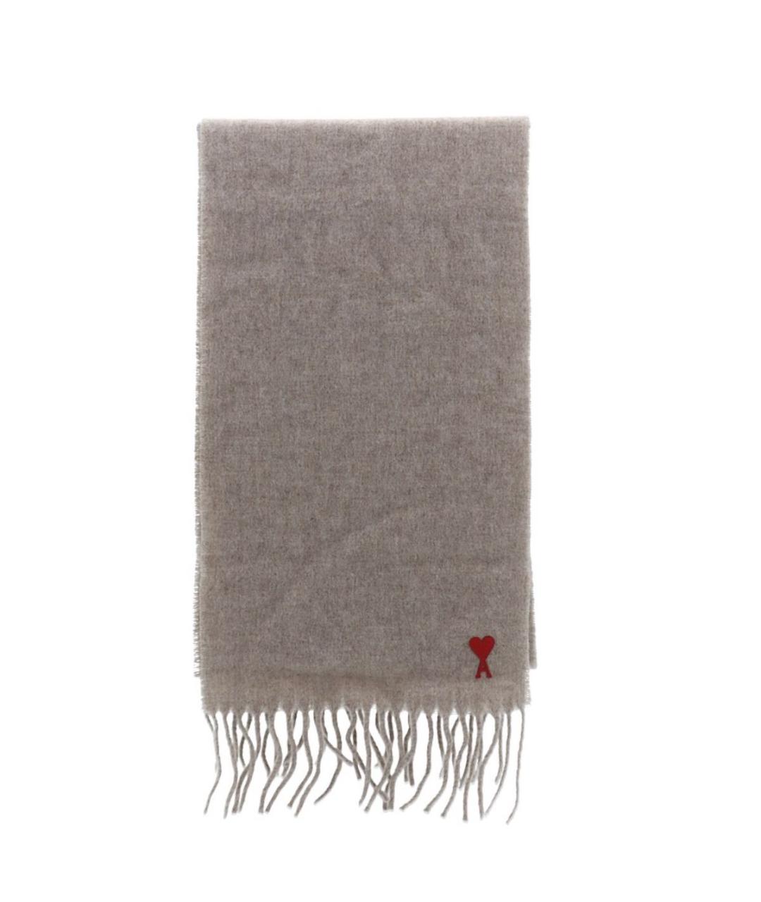 Ami Paris Бежевый шерстяной шарф, фото 1