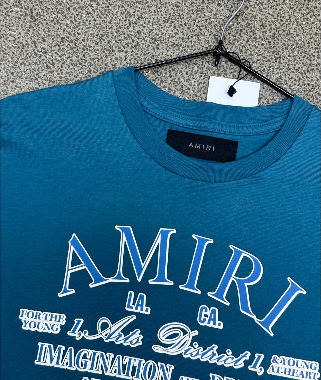 AMIRI Синяя хлопковая футболка, фото 2