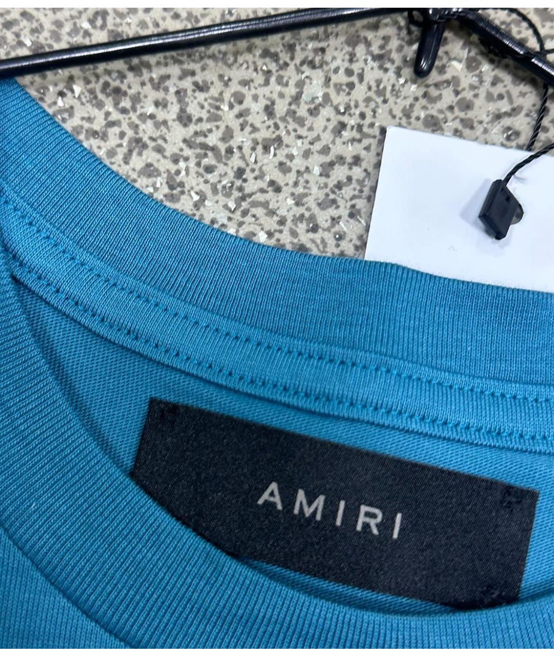 AMIRI Синяя хлопковая футболка, фото 3