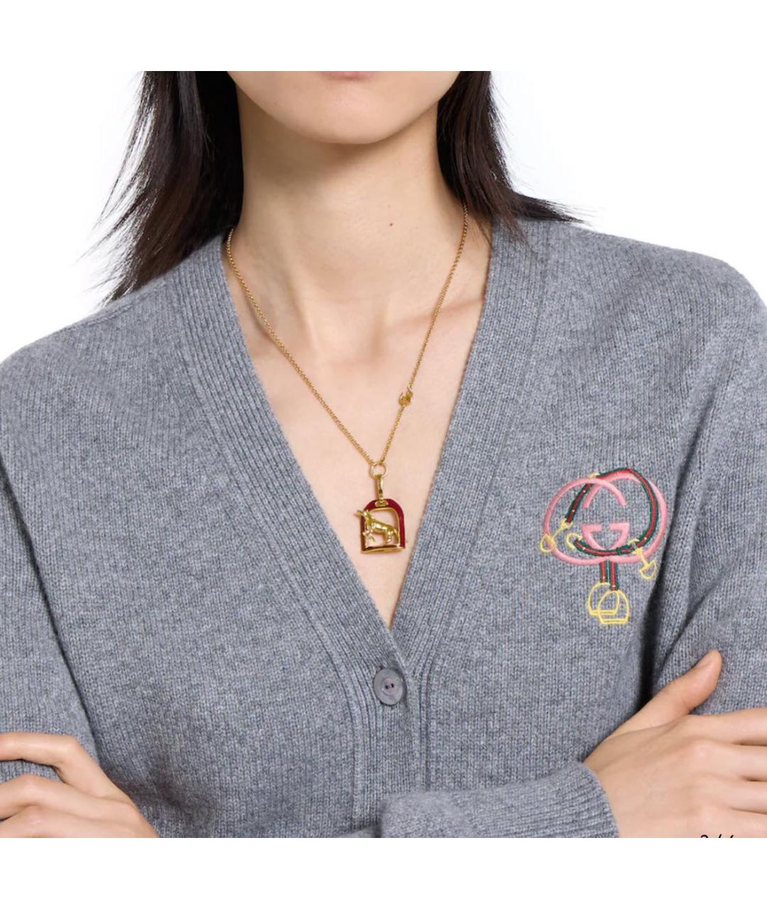 GUCCI Желтое латунное колье, фото 3