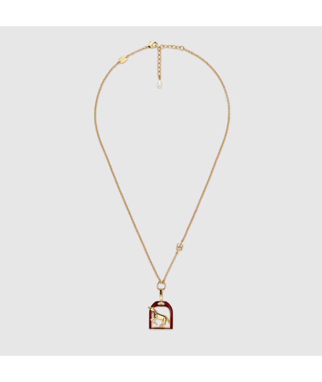 GUCCI Желтое латунное колье, фото 2