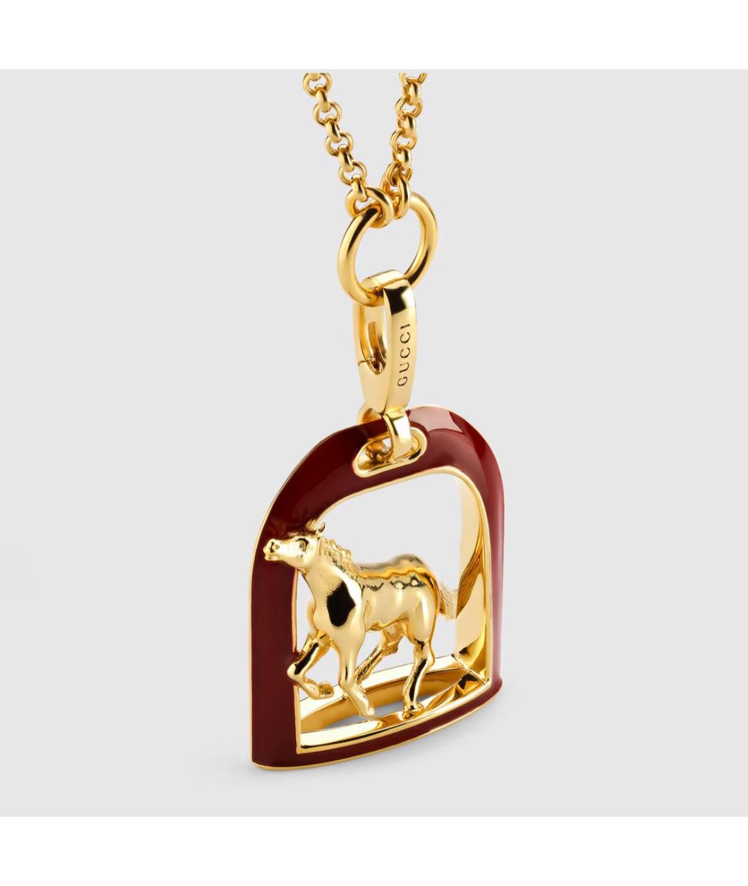 GUCCI Желтое латунное колье, фото 4