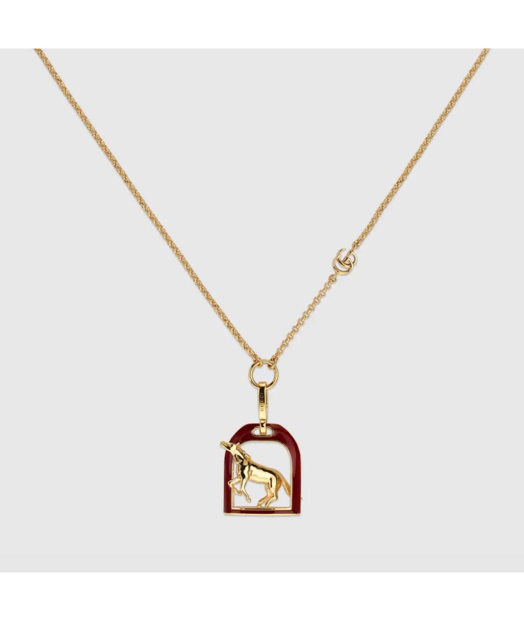 GUCCI Желтое латунное колье, фото 5