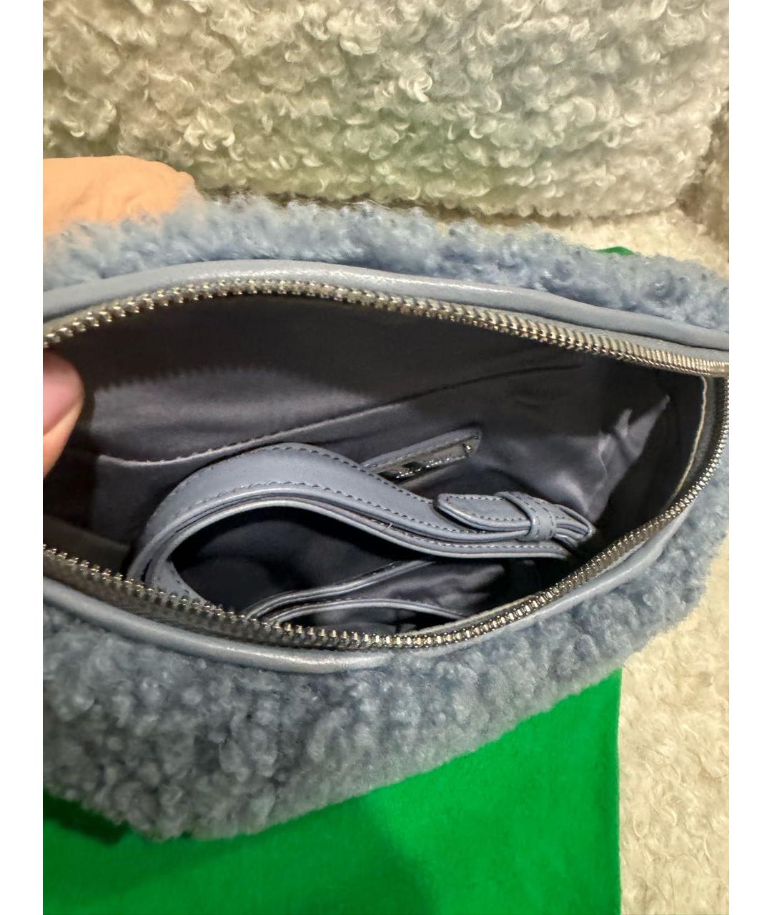 MIU MIU Голубая шерстяная сумка через плечо, фото 2