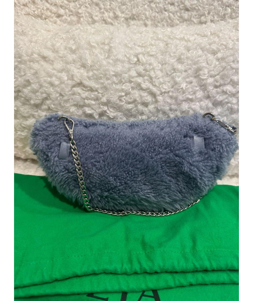 MIU MIU Голубая шерстяная сумка через плечо, фото 3