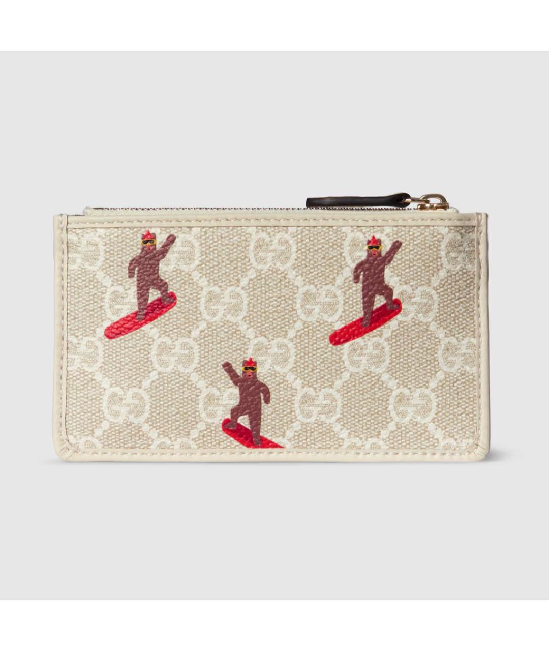 GUCCI Бежевый кожаный кардхолдер, фото 4