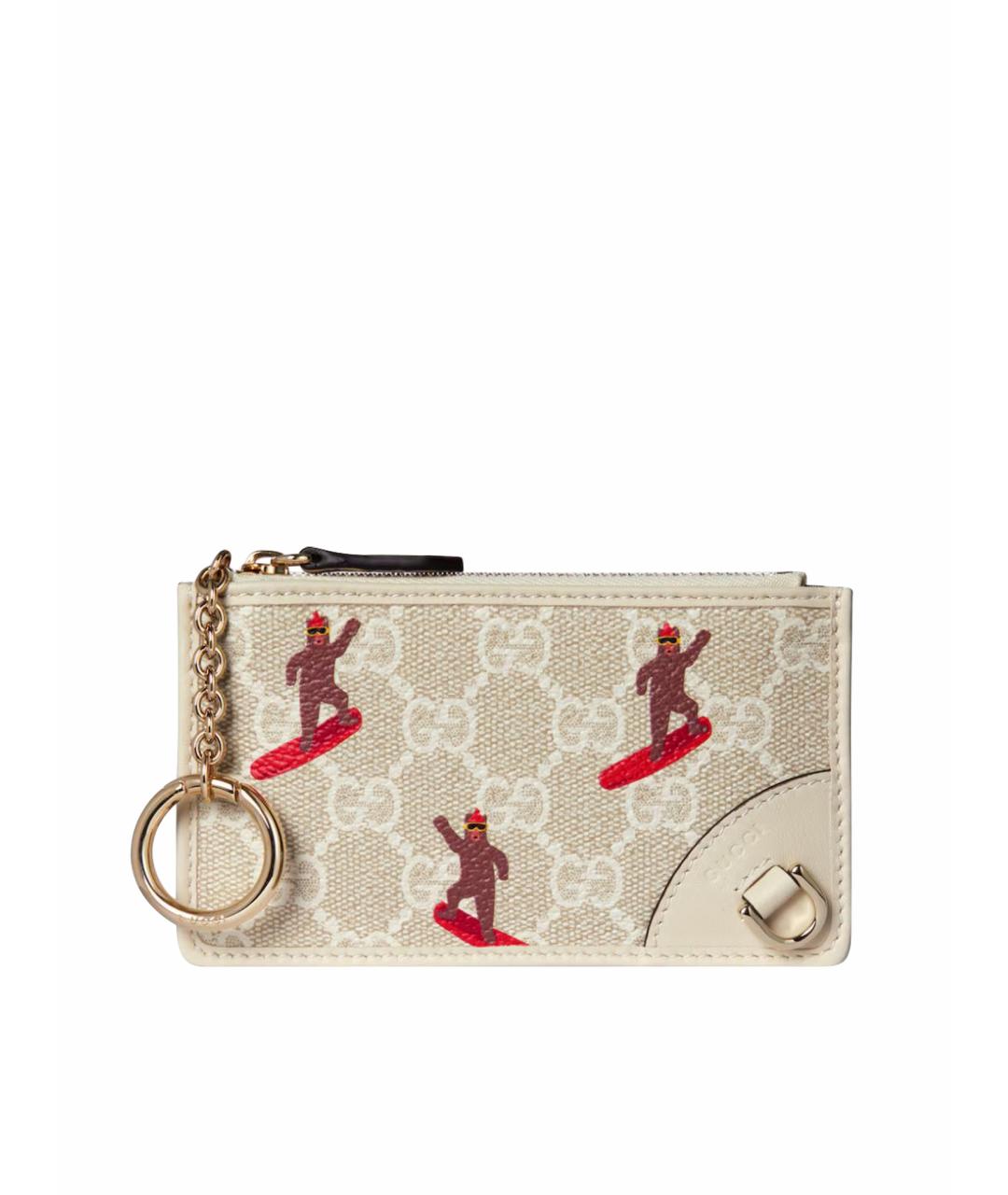 GUCCI Бежевый кожаный кардхолдер, фото 1