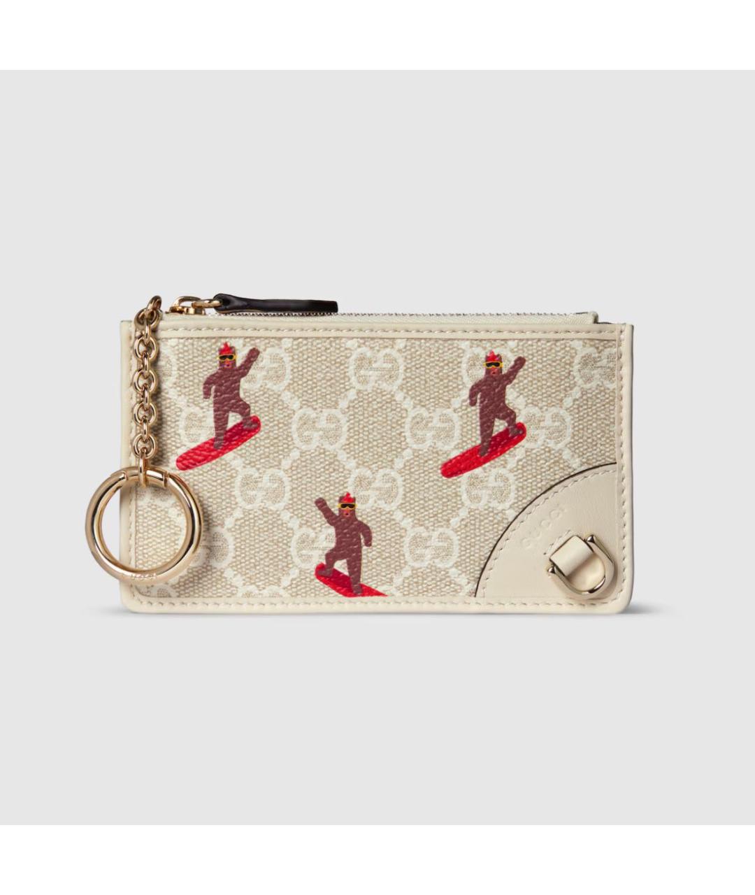 GUCCI Бежевый кожаный кардхолдер, фото 5