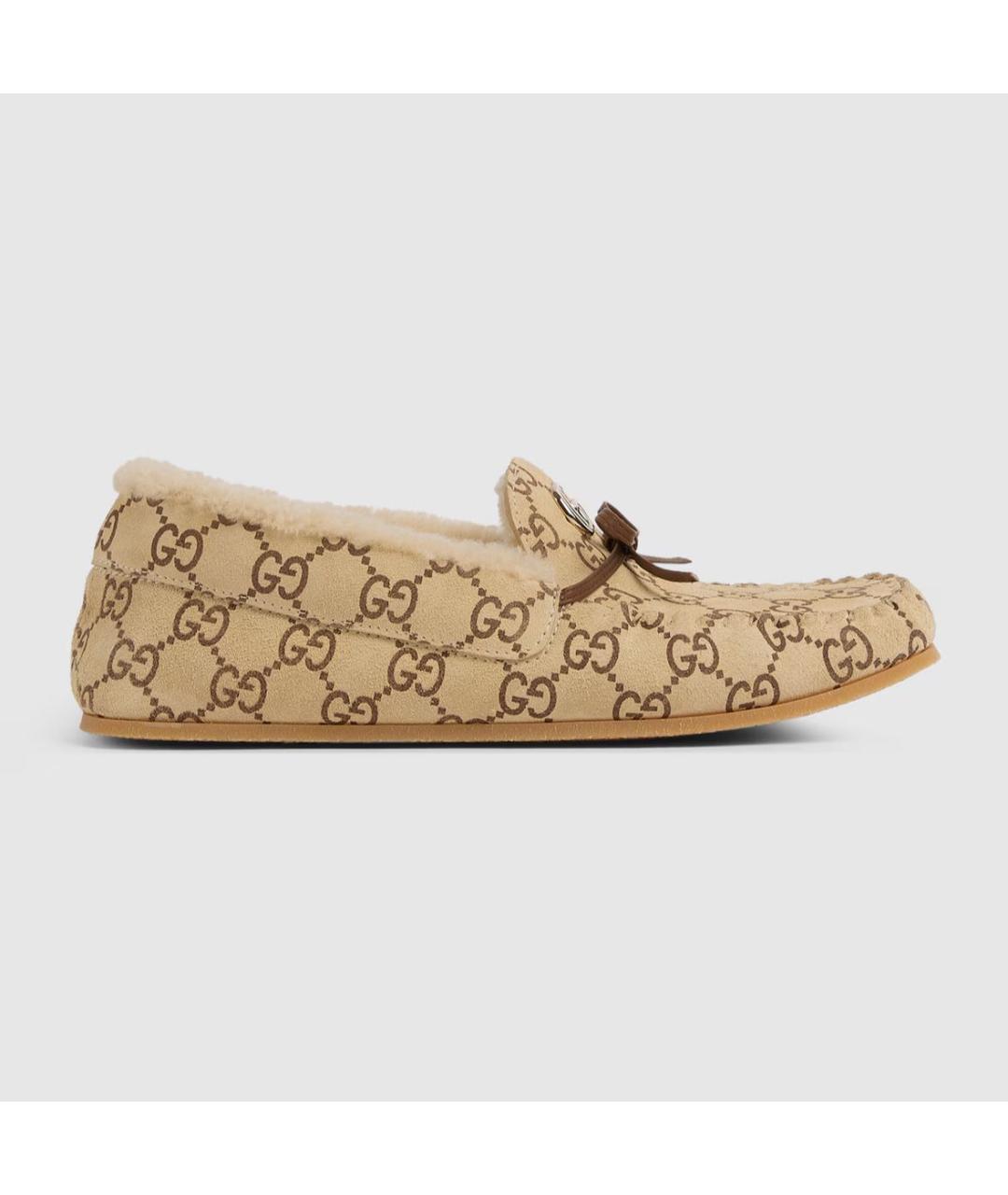 GUCCI Бежевые мокасины, фото 5