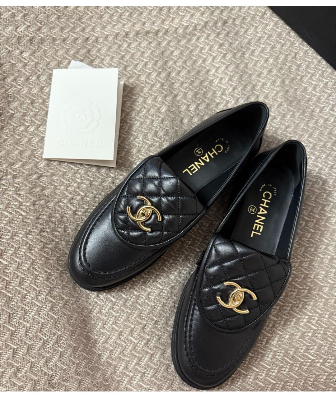CHANEL Черные кожаные лоферы, фото 3