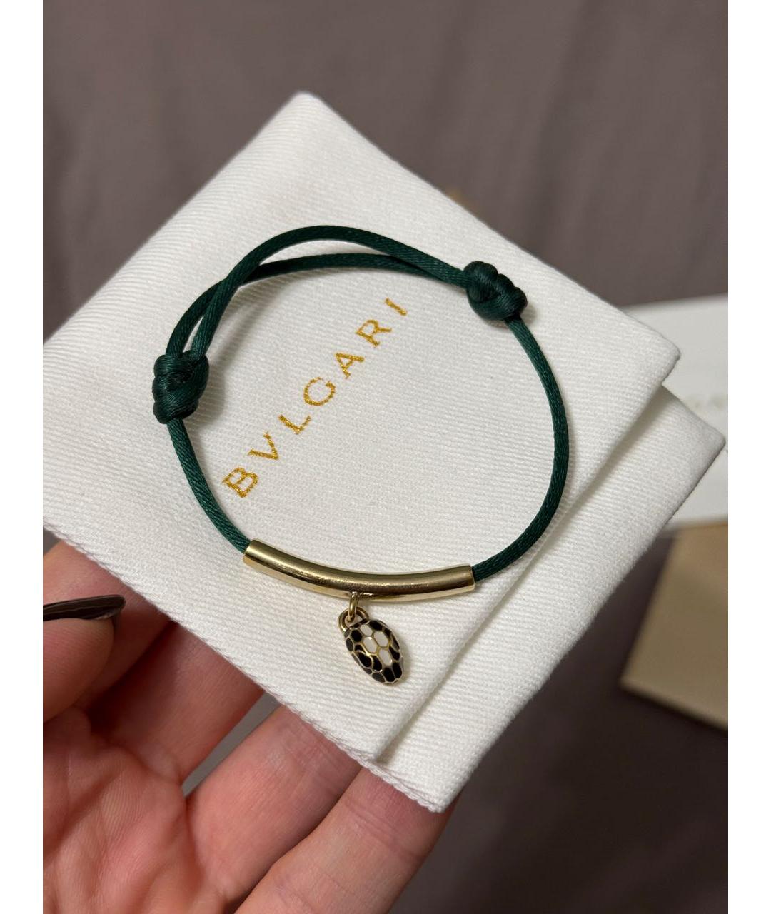 BVLGARI Зеленый кожаный браслет, фото 5