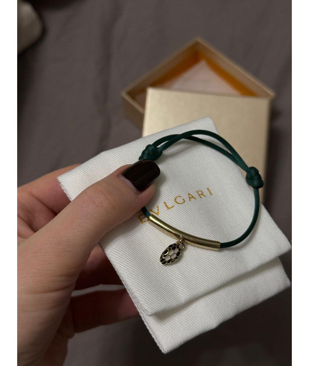 BVLGARI Зеленый кожаный браслет, фото 7