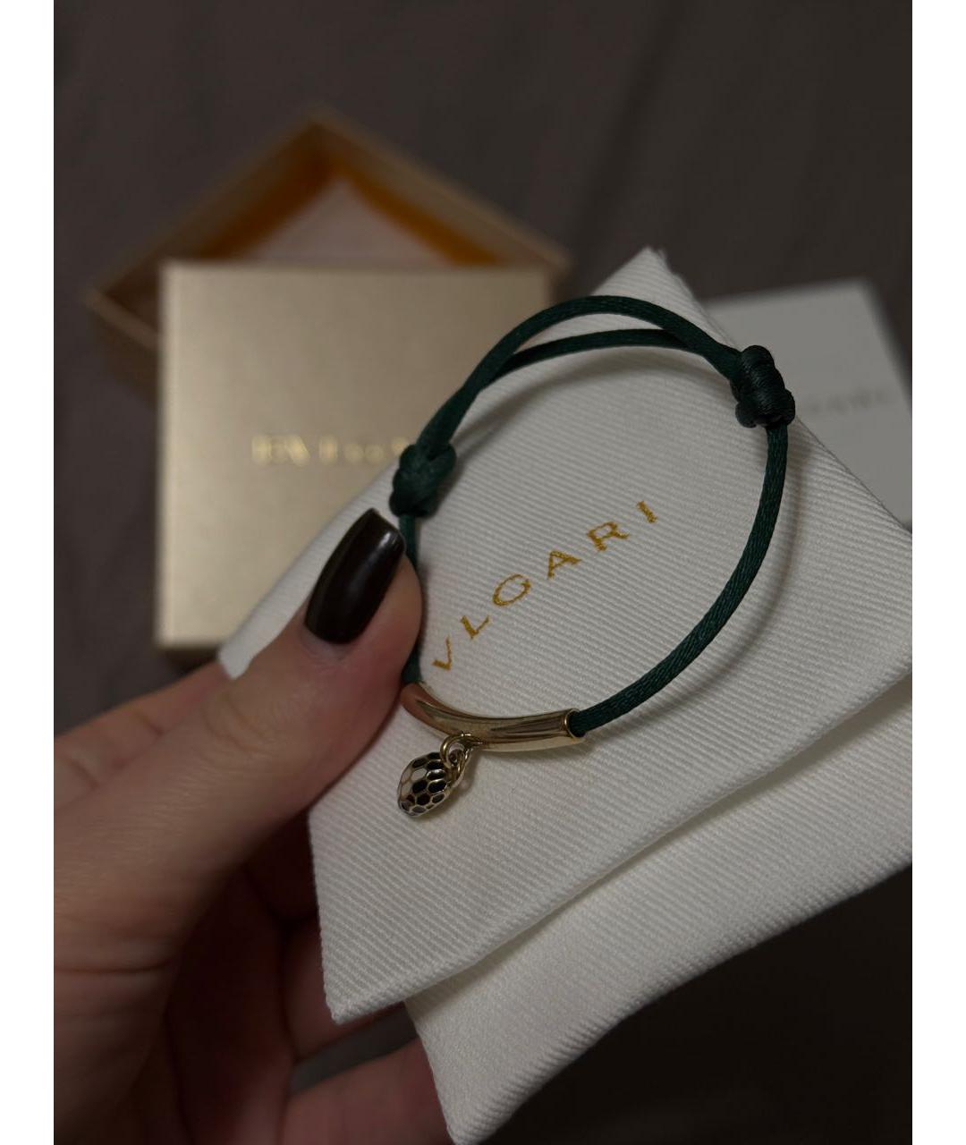 BVLGARI Зеленый кожаный браслет, фото 4