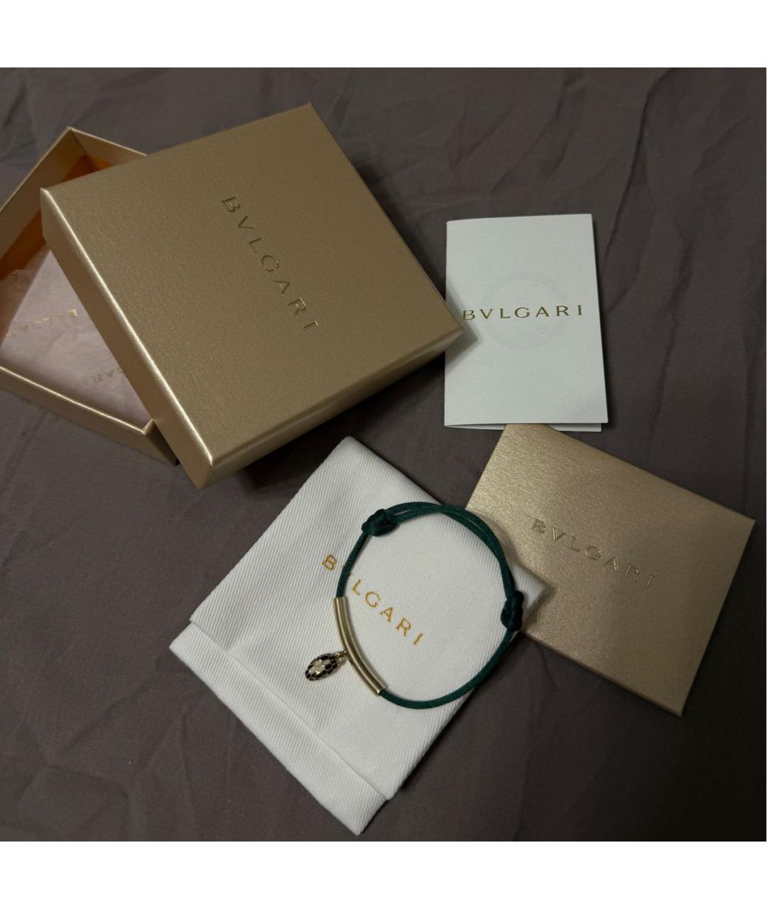 BVLGARI Зеленый кожаный браслет, фото 2