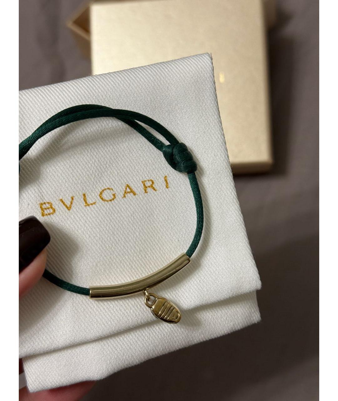 BVLGARI Зеленый кожаный браслет, фото 6