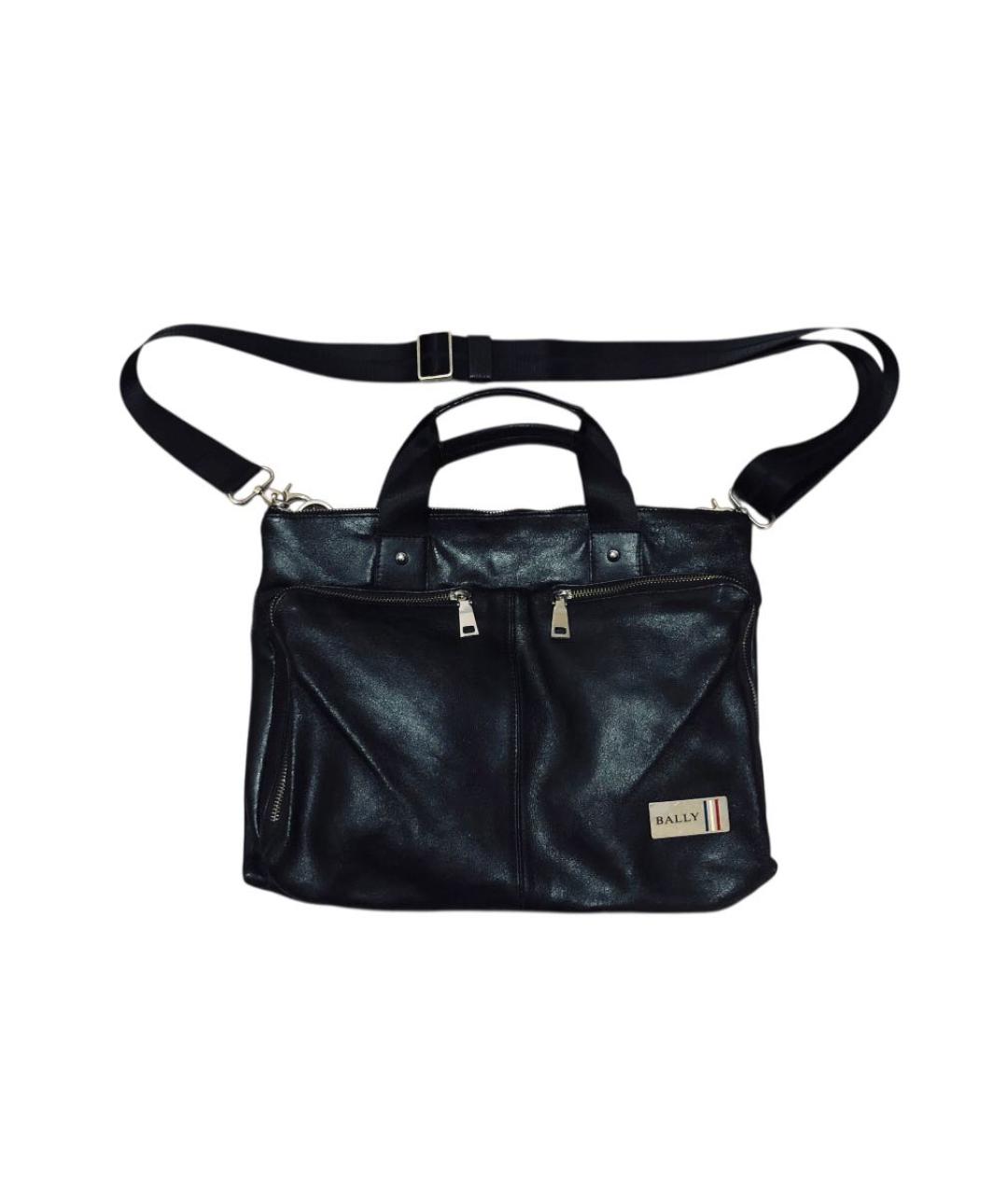 BALLY Черная кожаная сумка на плечо, фото 1