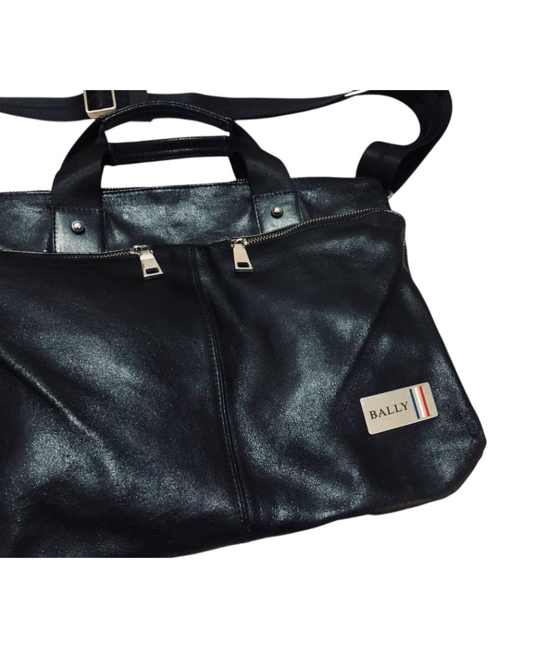 BALLY Черная кожаная сумка на плечо, фото 2