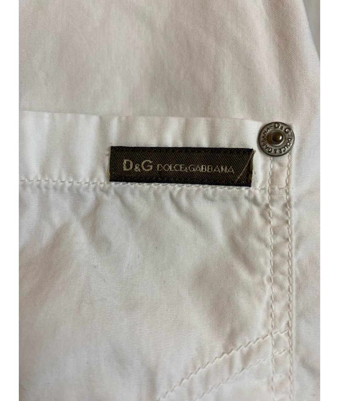 DOLCE&GABBANA Белая хлопковая кэжуал рубашка, фото 6