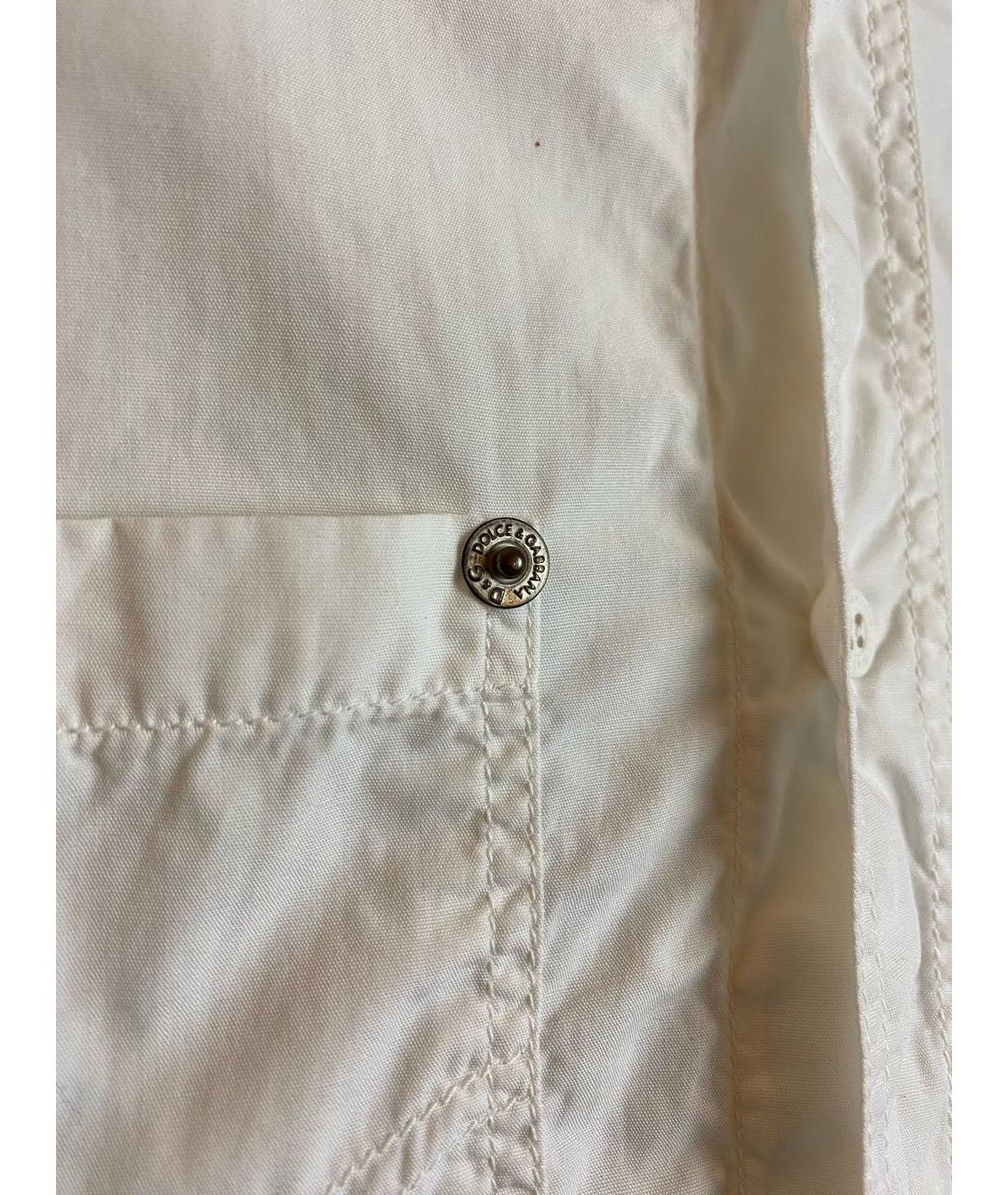 DOLCE&GABBANA Белая хлопковая кэжуал рубашка, фото 8