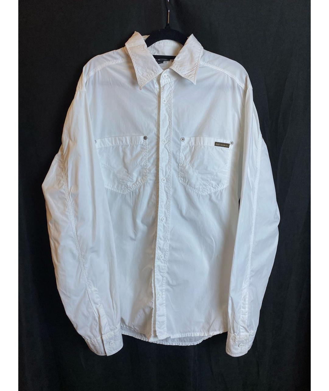 DOLCE&GABBANA Белая хлопковая кэжуал рубашка, фото 9