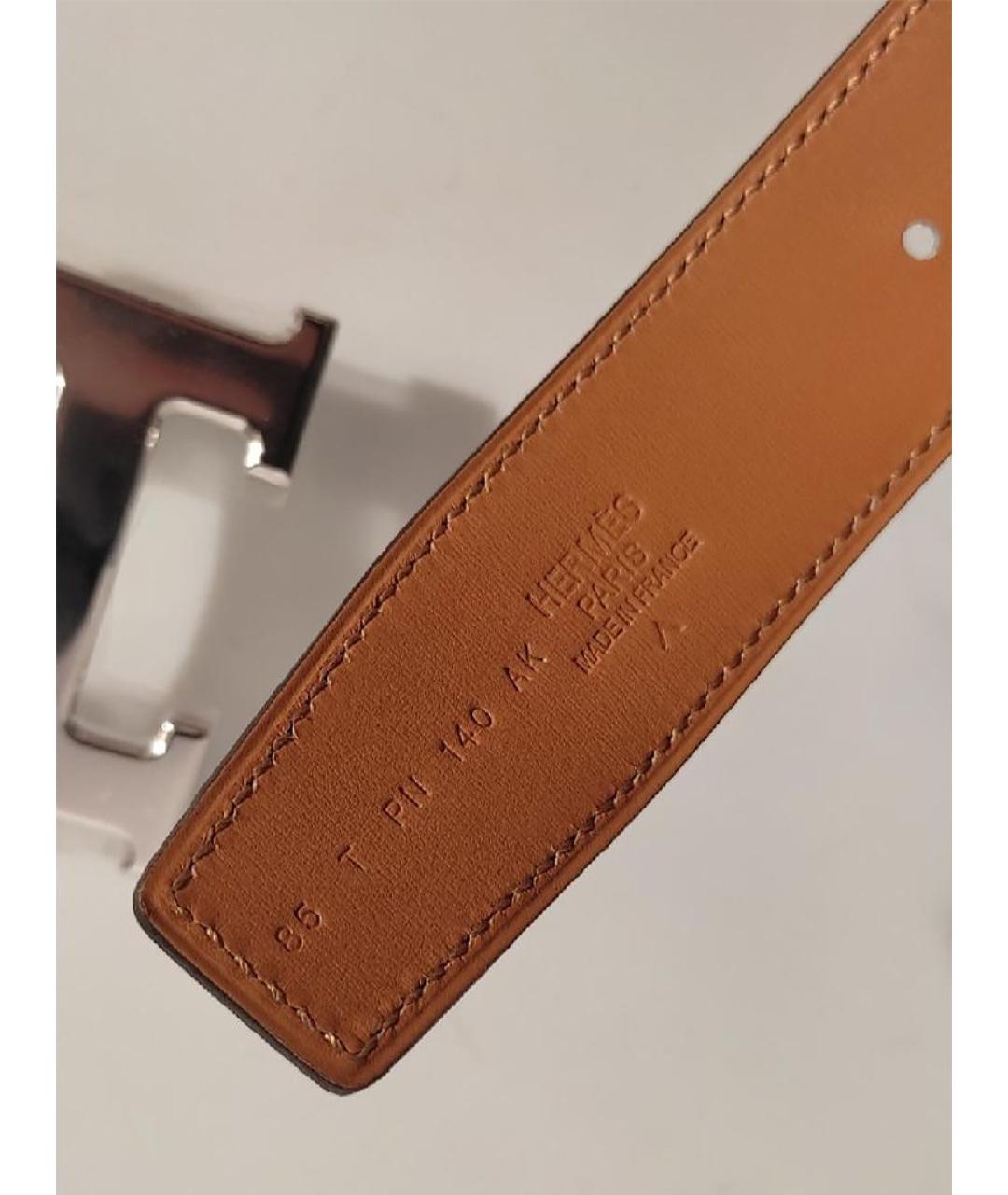 HERMES Бирюзовый ремень из экзотической кожи, фото 3