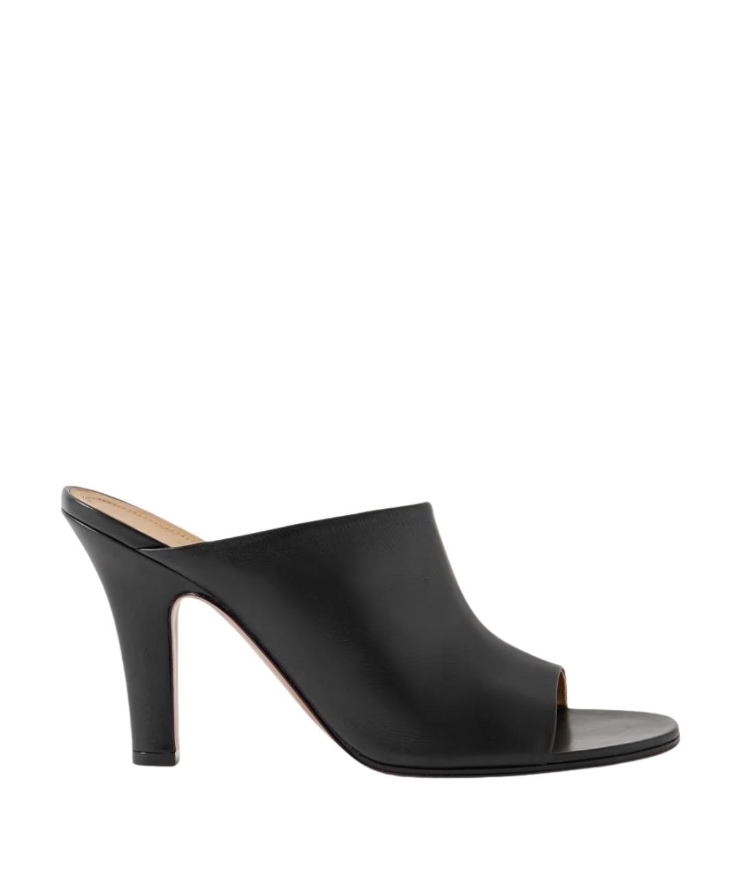 THE ROW Черные кожаные мюли, фото 1