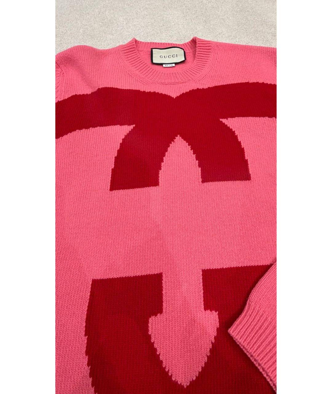 GUCCI Розовый шерстяной джемпер / свитер, фото 4