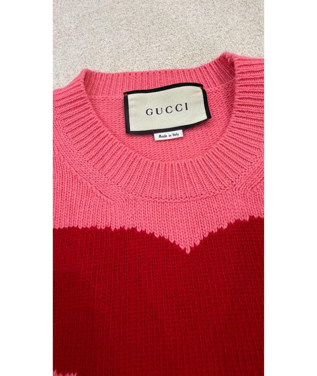 GUCCI Розовый шерстяной джемпер / свитер, фото 2