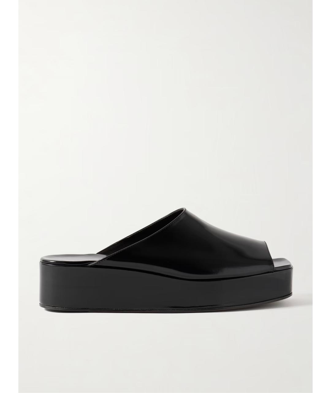 THE ROW Черные кожаные шлепанцы, фото 5
