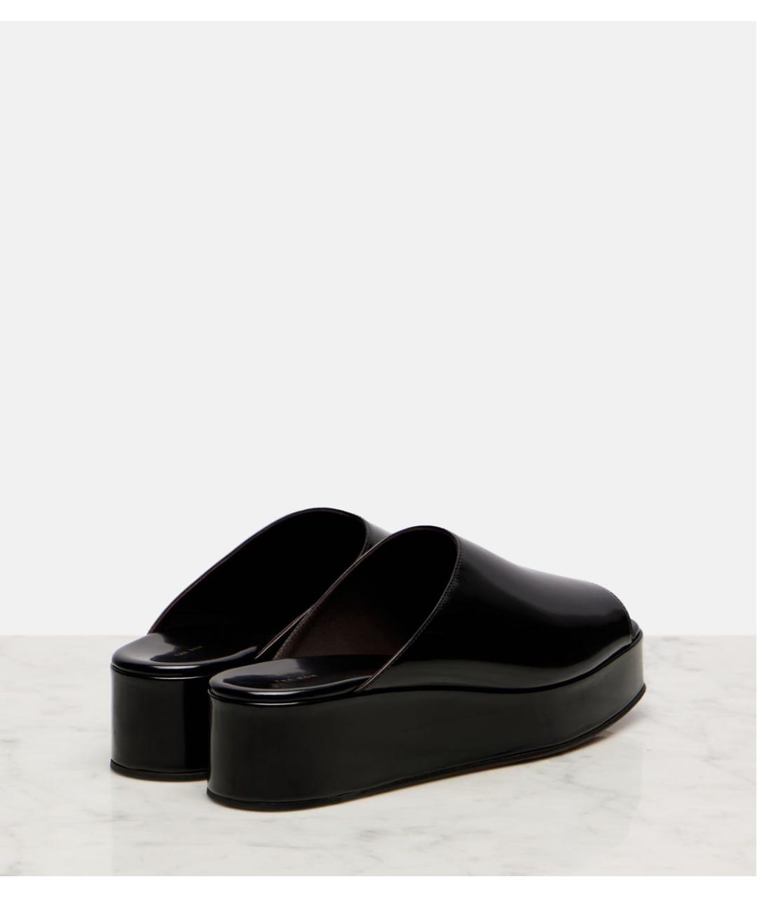 THE ROW Черные кожаные шлепанцы, фото 8