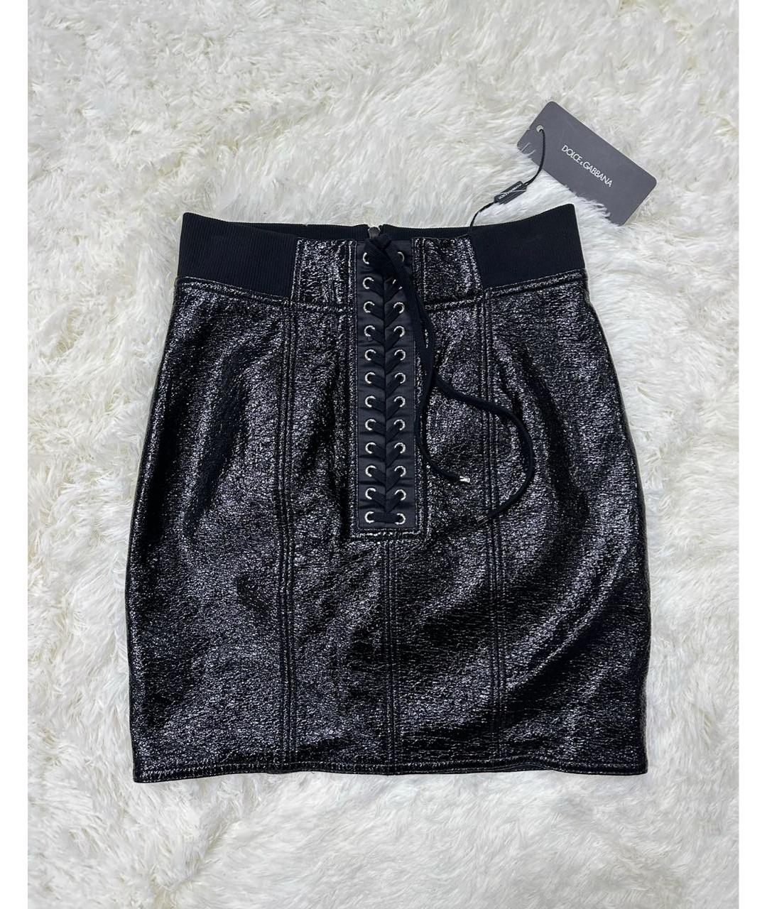 DOLCE&GABBANA Черная юбка мини, фото 6