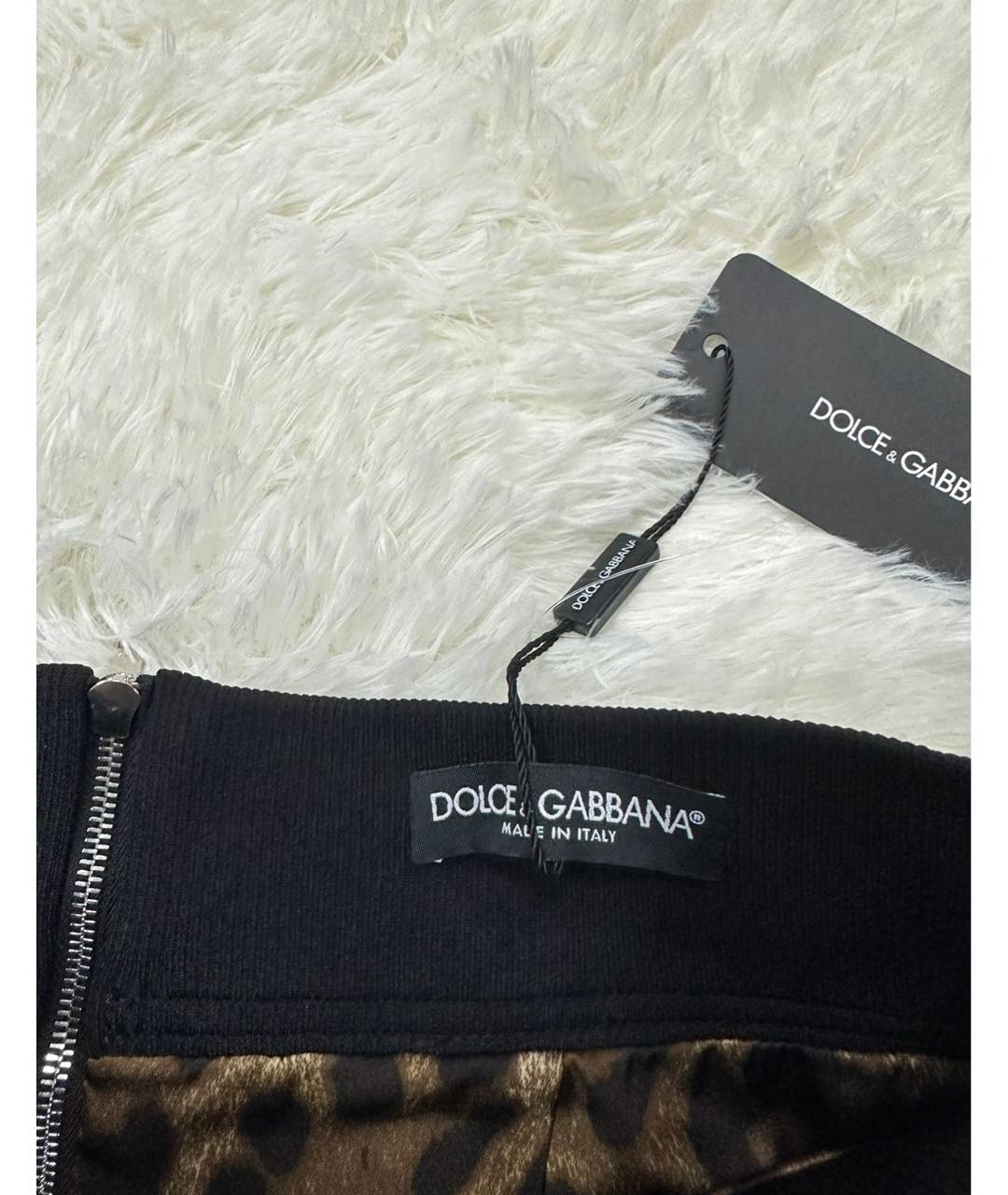 DOLCE&GABBANA Черная юбка мини, фото 4