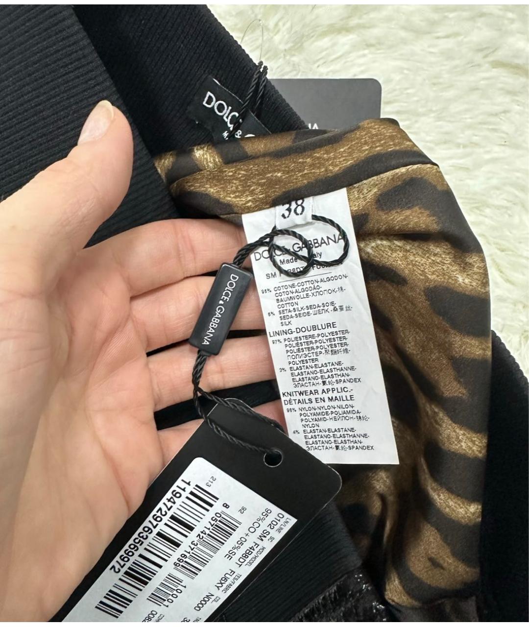 DOLCE&GABBANA Черная юбка мини, фото 5