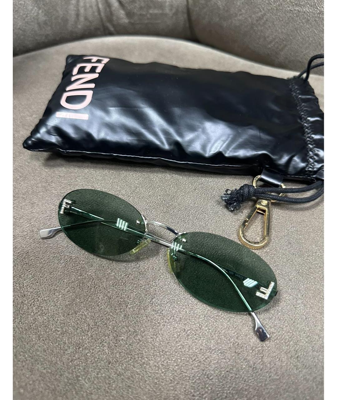 FENDI Зеленые солнцезащитные очки, фото 6