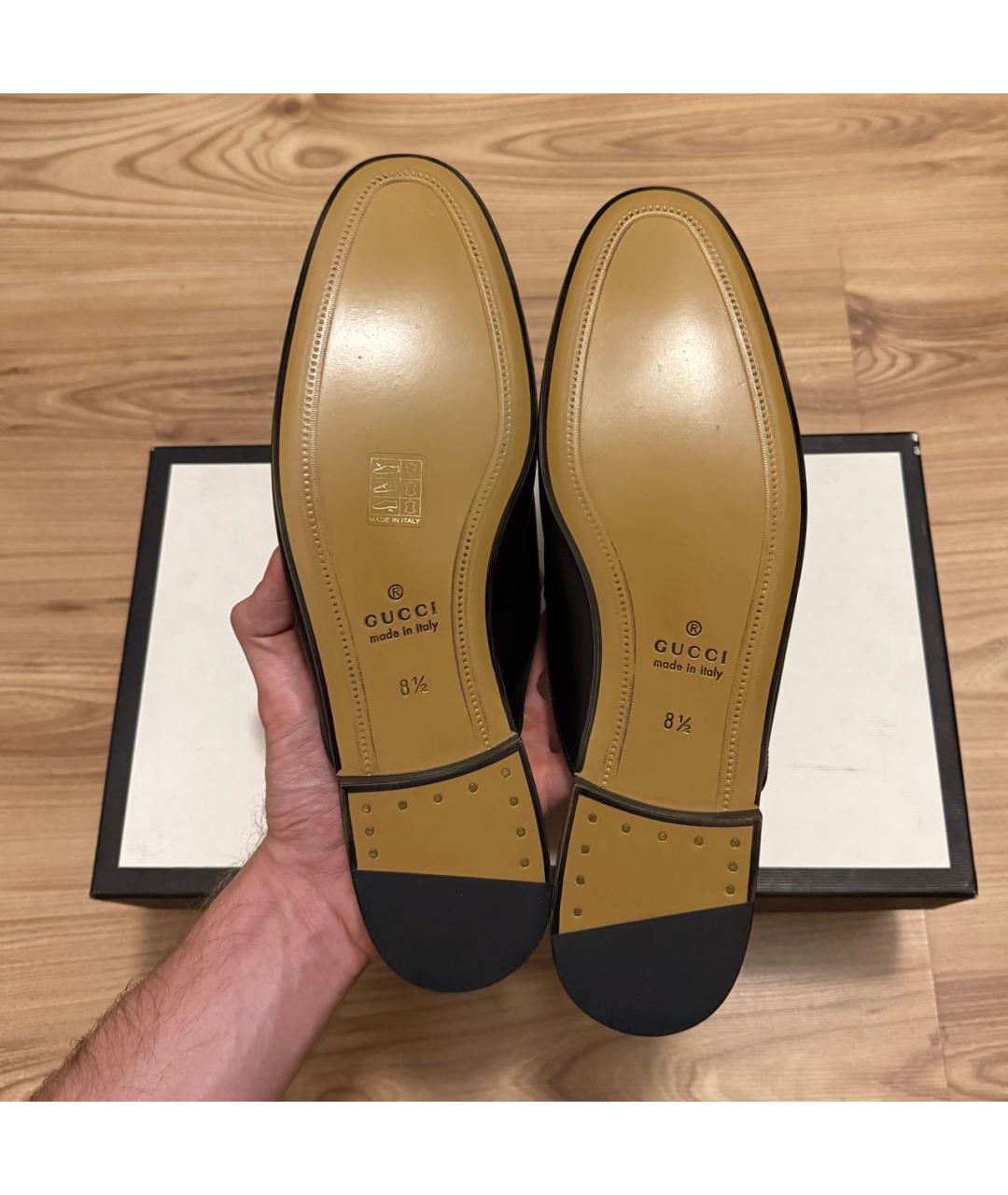 GUCCI Черные кожаные лоферы, фото 5