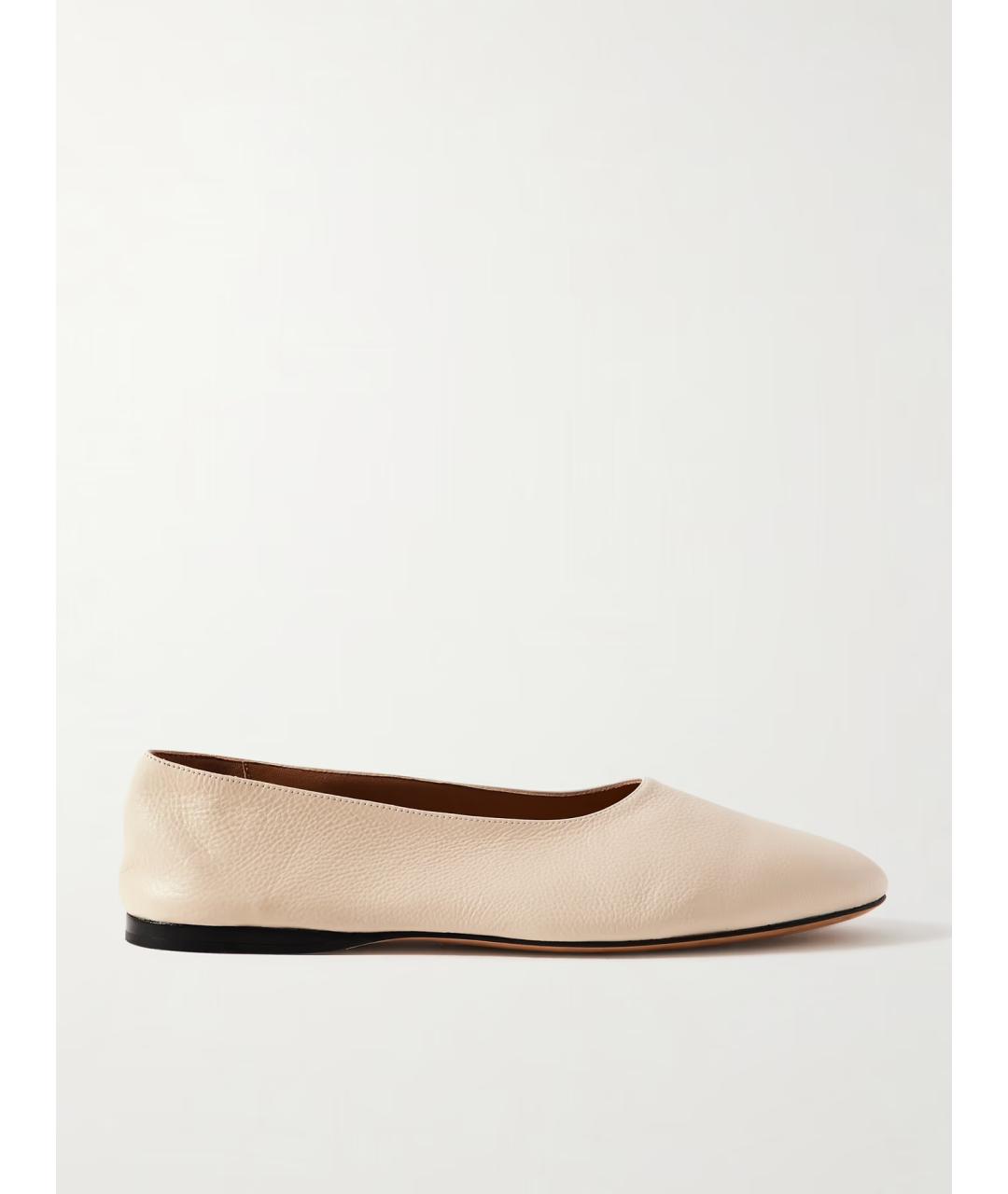 THE ROW Бежевые кожаные балетки, фото 6