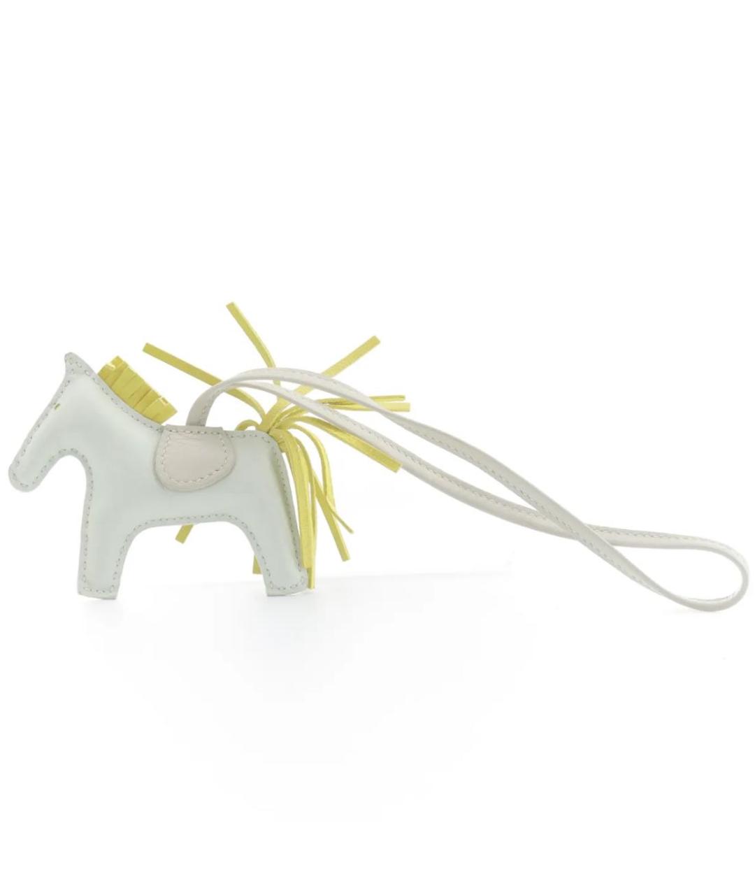 HERMES Белый брелок, фото 2