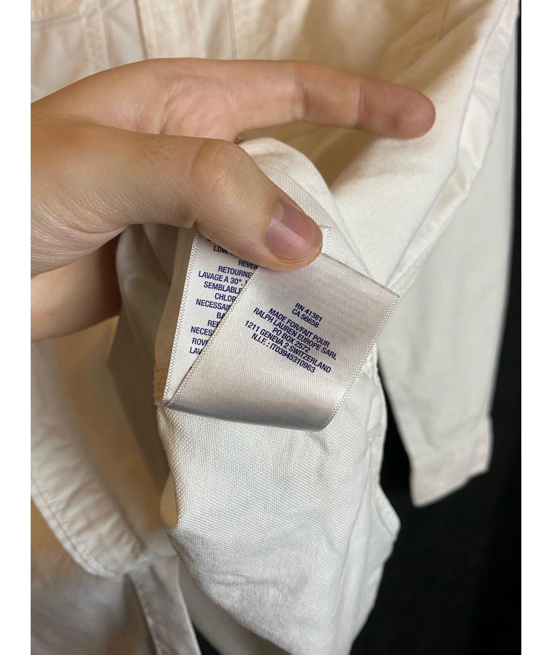 POLO RALPH LAUREN Белая хлопковая кэжуал рубашка, фото 5