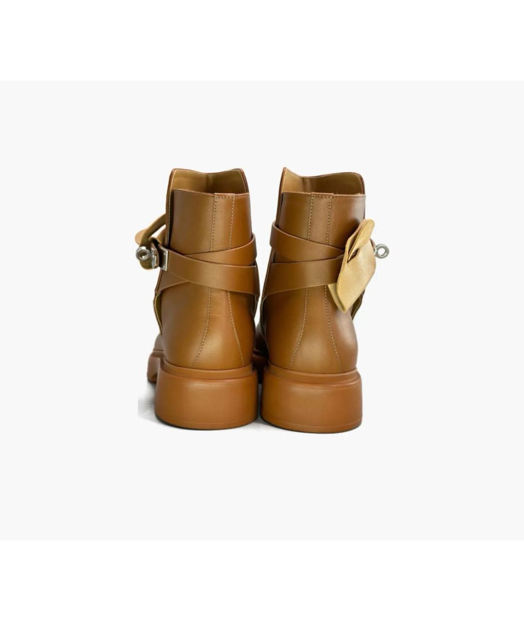 HERMES Коричневые кожаные ботинки, фото 3