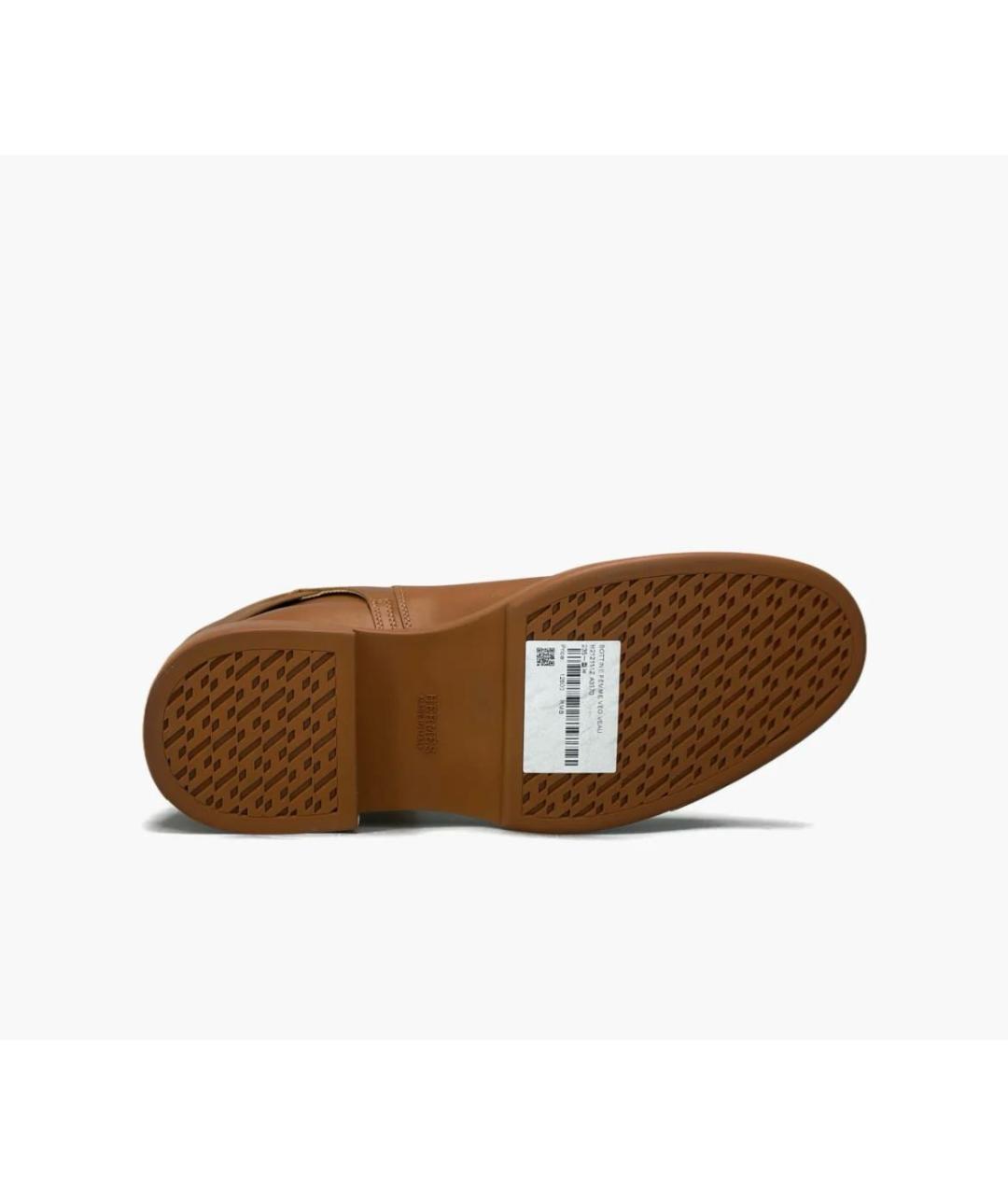 HERMES Коричневые кожаные ботинки, фото 5