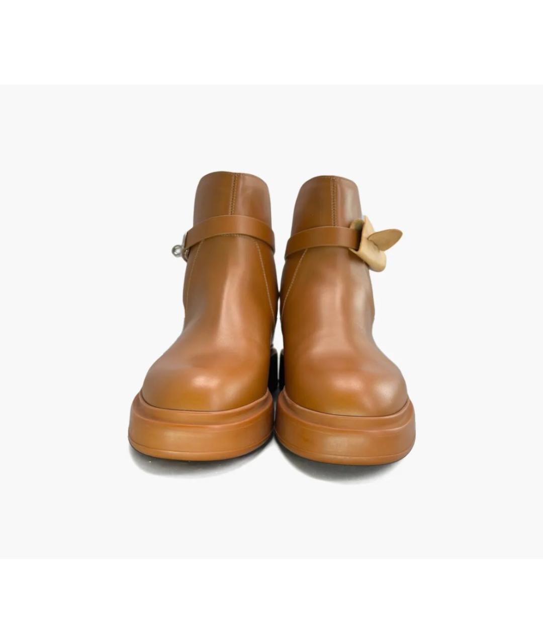 HERMES Коричневые кожаные ботинки, фото 2