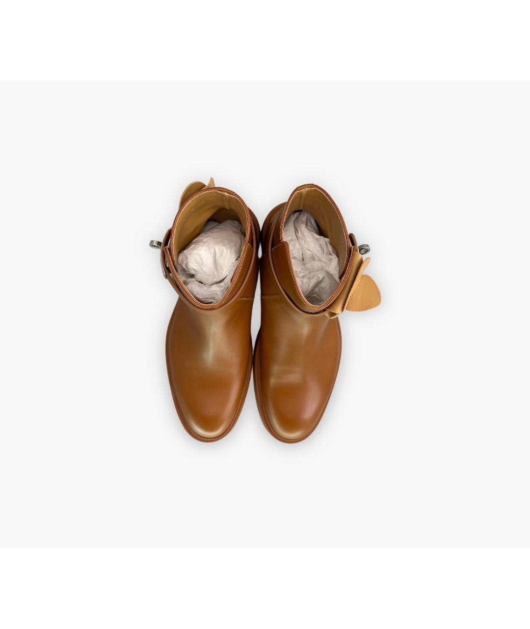 HERMES Коричневые кожаные ботинки, фото 6