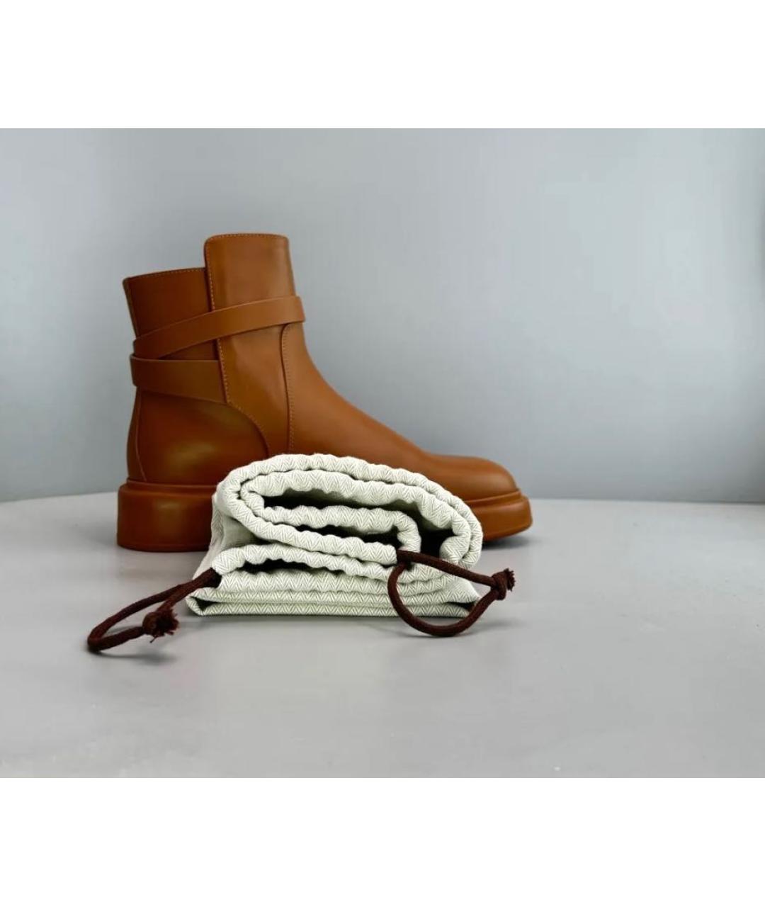 HERMES Коричневые кожаные ботинки, фото 7