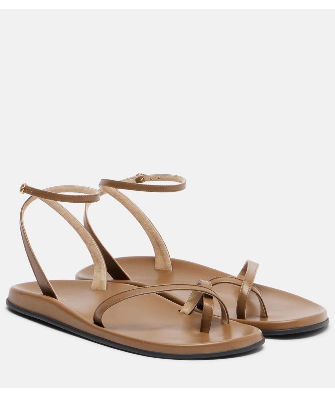 THE ROW Коричневые кожаные сандалии, фото 6